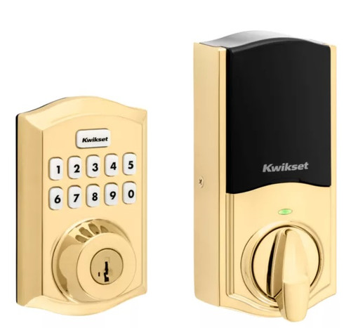 Kwikset HC620TRL-ZW700-L03 Touchpad Electronic Deadbolt with Z-Wave Lifetime Brass Finish