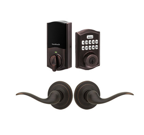 Kwikset HC620TRL-ZW700-720TNL-11P Touchpad Electronic Deadbolt with Z-Wave with Tustin Lever Venetian Bronze Finish