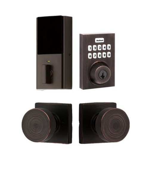 Kwikset HC620CNT-ZW700-720PSKSQT-11P Touchpad Electronic Deadbolt with Z-Wave with Pismo Knob Venetian Bronze Finish
