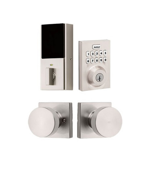 Kwikset HC620CNT-ZW700-720PSKSQT-15 Touchpad Electronic Deadbolt with Z-Wave with Pismo Knob Satin Nickel Finish