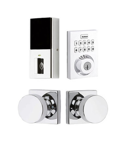 Kwikset HC620CNT-ZW700-720PSKSQT-26 Touchpad Electronic Deadbolt with Z-Wave with Pismo Knob Polished Chrome Finish