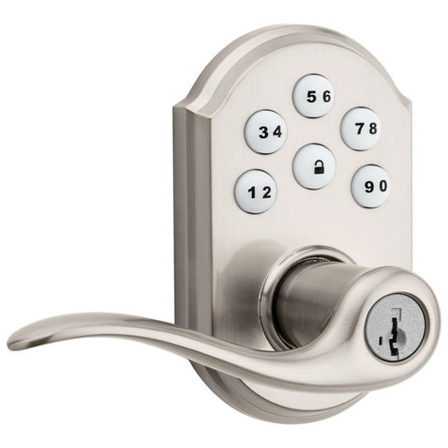 Kwikset 912TNL-15 SmartCode Touchpad Electronic Lever SmartKey with Z-Wave Satin Nickel Finish