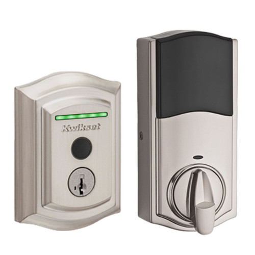 Kwikset 959TRLFPRT-15S Halo Touch Traditional Fingerprint Deadbolt with Built-in Wifi Satin Nickel Finish