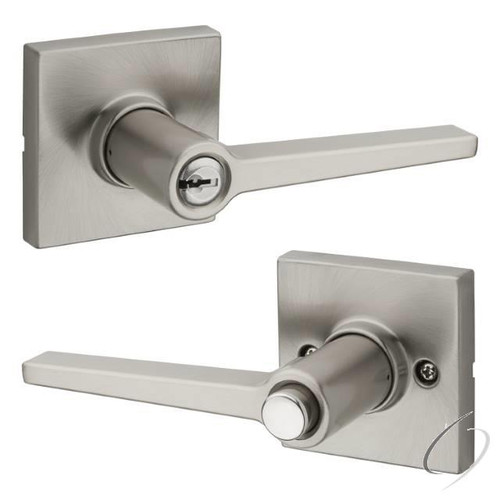 Safelock SL6000DALSQT-15 Daylon Lever with Square Rose Keyed Entry Satin Nickel Finish