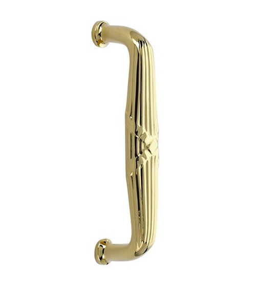 Emtek 86080US3NL Unlacquered Brass Ribbon & Reed 8" C-to-C Door Pull