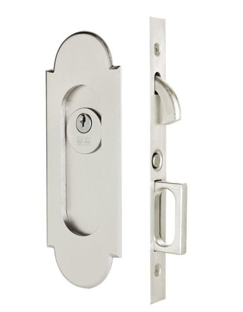 Emtek 2043US15 #8 Keyed Pocket Door Mortise Lock Satin Nickel Finish