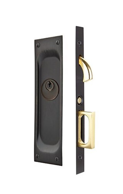 Emtek 2103US10B Oil Rubbed Bronze Keyed Pocket Door Mortise Locks