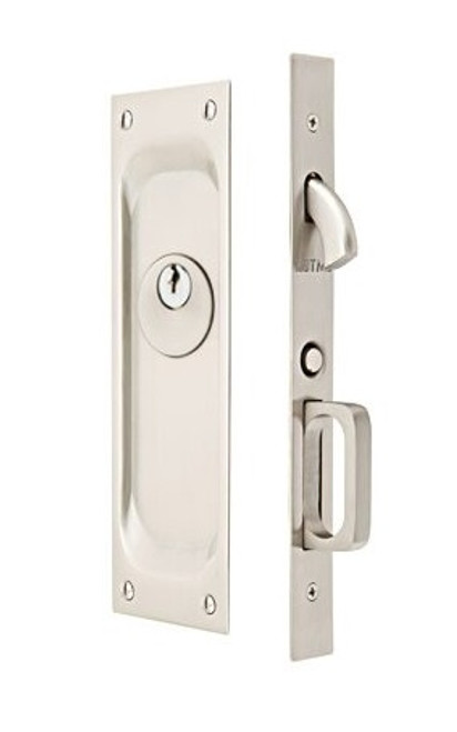 Emtek 2103US15 Satin Nickel Keyed Pocket Door Mortise Locks