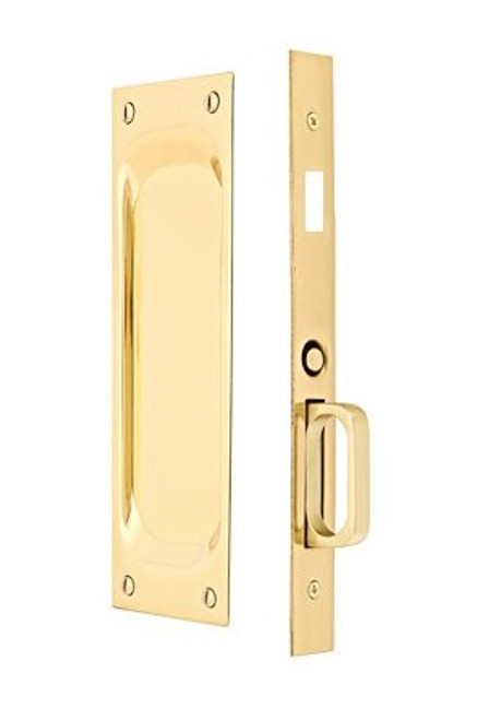 Emtek 2106US3NL Unlacquered Brass Dummy Pocket Door Mortise Lock