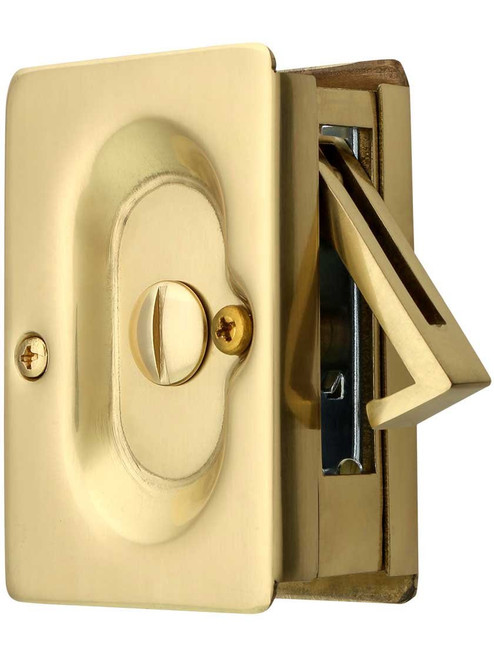 Emtek 2102US3NL Unlacquered Brass Privacy Pocket Door Lock