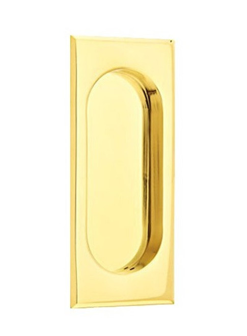 Emtek 2201US3NL Unlacquered Polished Brass Rectangular Flush Pull