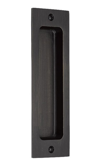 Emtek 220406MB Rustic Modern Rectangular 2" x 6" Flush Pull Medium Bronze Finish