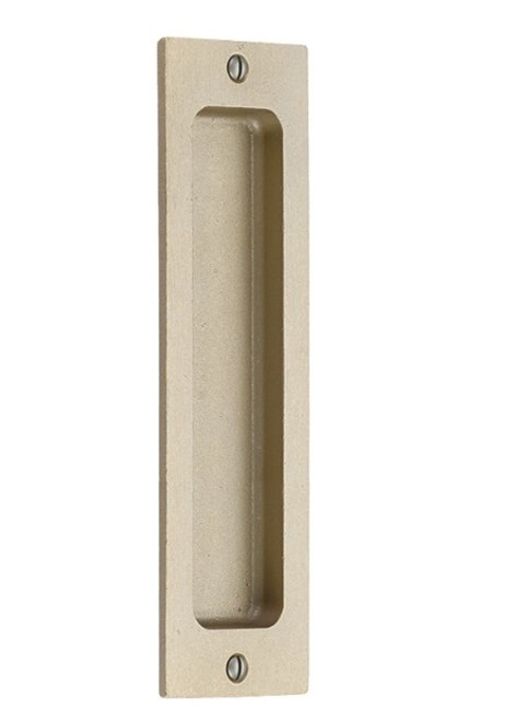 Emtek 220408TWB Rustic Modern Rectangular 2-1/4" x 8" Flush Pull Tumbled White Bronze Finish