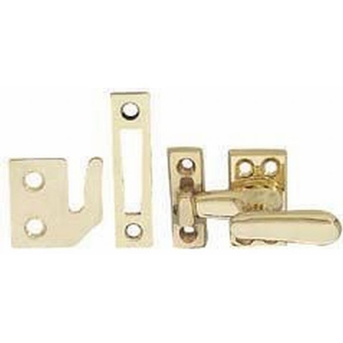 Emtek 8703US3NL Unlacquered Brass Standard Size Casement Latch with 3 Strikes and Screws