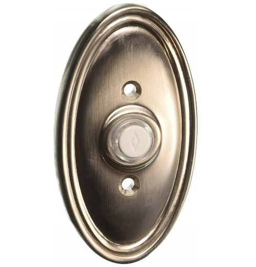 Emtek 2402US14 Polished Nickel Doorbell Button with Oval Rosette