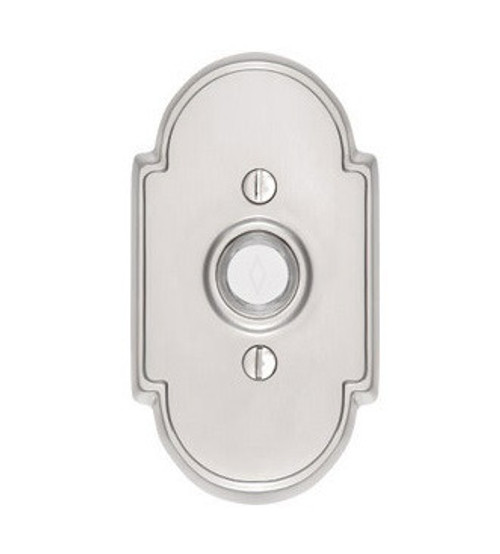 Emtek 2408US4 Satin Brass Doorbell Button with #8 Rosette