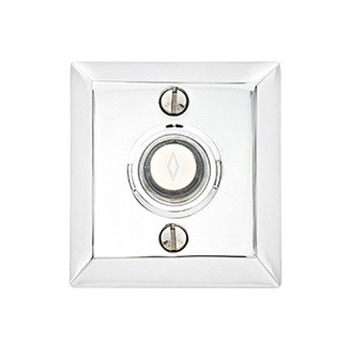 Emtek 2409US3NL Unlacquered Brass Doorbell Button with Quincy Rosette