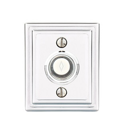 Emtek 2404US3NL Unlacquered Brass Doorbell Button with Wilshire Rosette