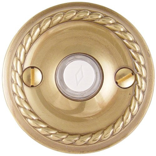 Emtek 2401US3NL Unlacquered Brass Doorbell Button with Rope Rosette