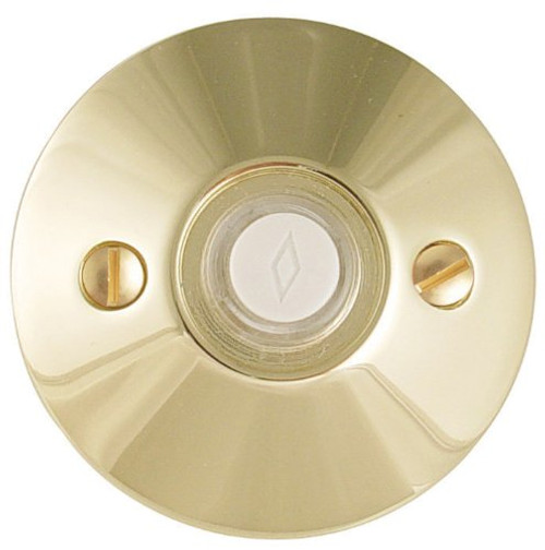 Emtek 2457US3NL Unlacquered Brass Doorbell Button with Modern Rosette