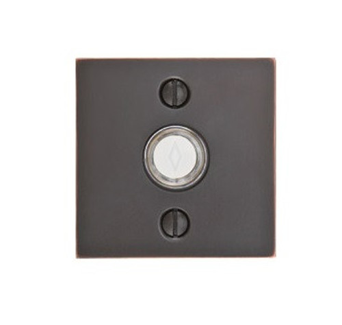 Emtek 2459US3NL Unlacquered Brass Doorbell Button with Square Rosette