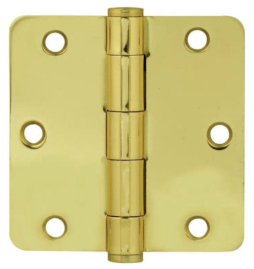 Emtek 96223US3NL Unlacquered Brass 3-1/2" 1/4" Radius Corner Solid Brass Heavy Duty, Plain Bearing Hinges