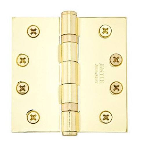 Emtek 94015US4 Satin Brass 4-1/2" Square Corner Heavy Duty, Ball Bearing Plated Steel Hinge