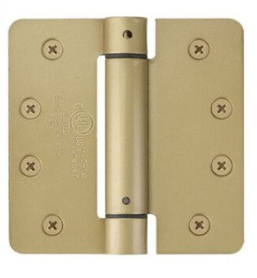 Emtek 95024US4 Satin Brass 4" 1/4" Radius Corner Spring Hinge