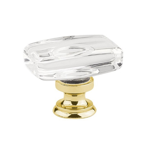 Emtek 86566US4 Satin Brass 1-5/8" x 1-1/8" Glass Windsor Cabinet Knob