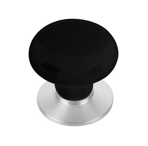 Emtek 86033US14 Polished Nickel 1-3/4" Ebony Porcelain Knob with Brass Base