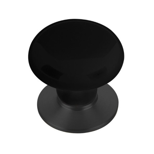 Emtek 86033US19 Flat Black 1-3/4" Ebony Porcelain Knob with Brass Base