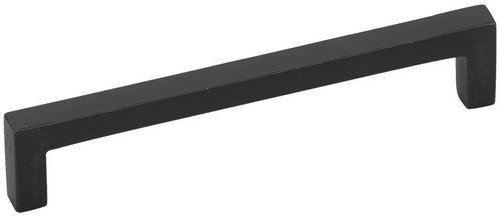 Emtek 86670FB Rustic Modern Rectangular 6" Center to Center Cabinet Pull Flat Black Finish