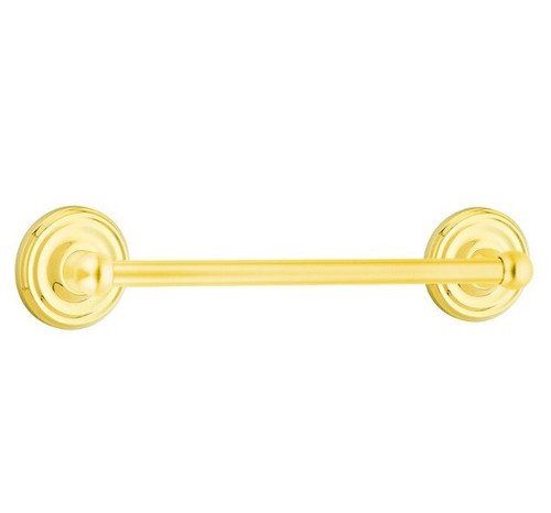 Emtek 26021US3NL Unlacquered Brass 18" Traditional Brass Towel Bar