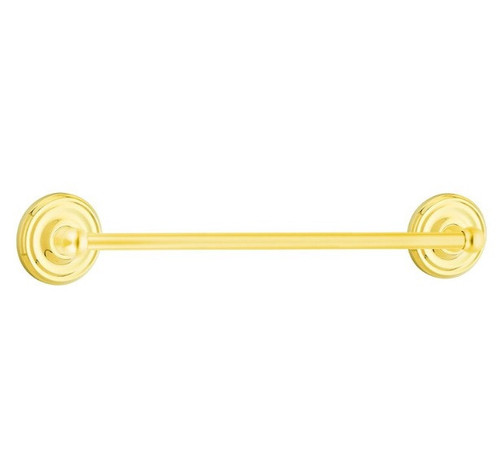 Emtek 26022US3NL Unlacquered Brass 24" Traditional Brass Towel Bar