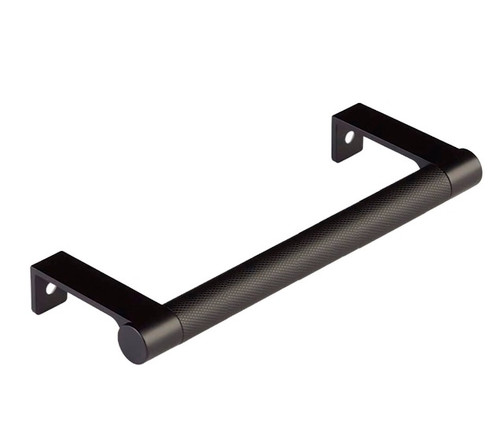 Emtek 84082.EDGRUS19.KNUS19 Select Cabinet Round Knurled Grip Edge Pull with 5-1/4" Center to Center Flat Black Finish