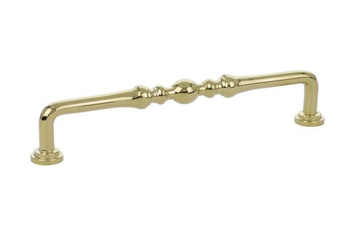 Emtek 86248US3NL Unlacquered Brass 6" Traditional Brass Spindle Pull