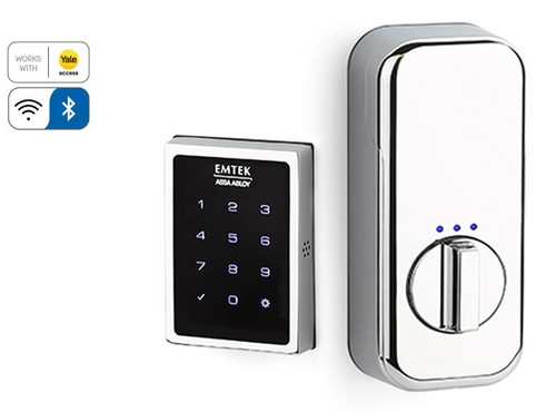 Emtek EMP1101US26 EMPowered™ Motorized Touchscreen Keypad Keyless Deadbolt Connected by August Polished Chrome Finish