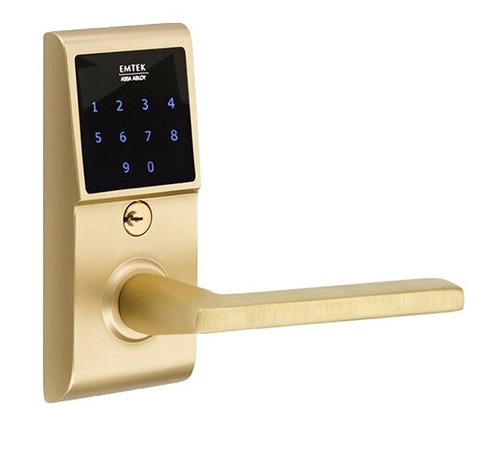 Emtek E4020US4 Satin Brass EMTouch Brass Keypad Style Leverset