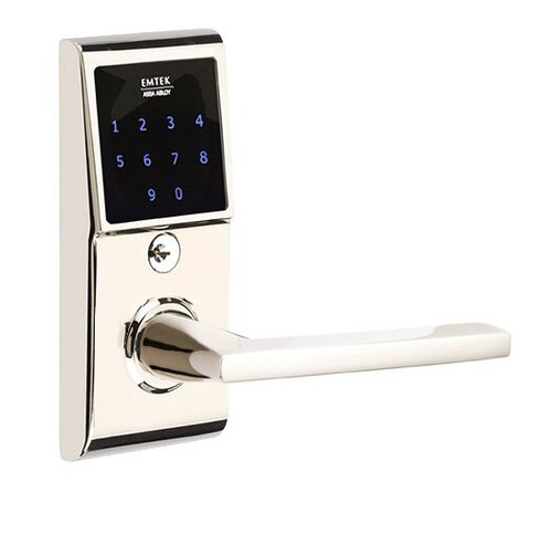 Emtek E4220US14 Polished Nickel EMTouch Brass Keypad Style Leverset with Storeroom/Gate Function