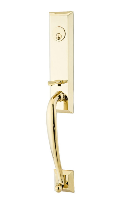 Emtek 3051US3NL Unlacquered Brass Harrison Style Dummy Mortise Entryset with Your Choice of Handle