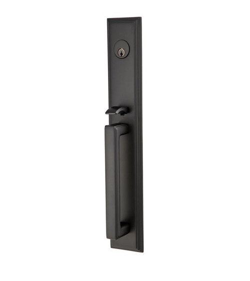 Emtek 3005US19 Flat Black Melrose Style Dummy Mortise Entryset with Your Choice of Handle