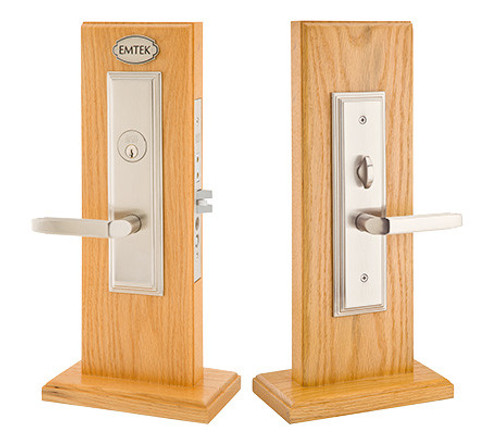 Emtek 3106US3NL Unlacquered Brass Manhattan Style Dummy Mortise Entry Set with Your Choice of Handle