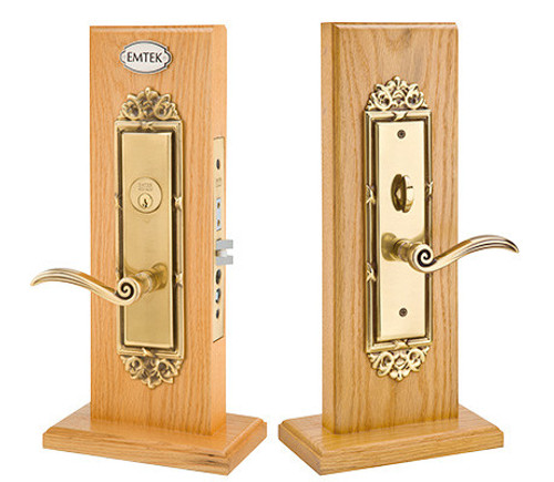 Emtek 3107US3NL Unlacquered Brass Regency Style Dummy Mortise Entry Set with Your Choice of Handle