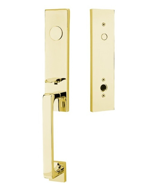 Emtek 4808US3NL Unlacquered Brass Davos Brass Tubular Style Dummy Entryset with Your Choice of Handle