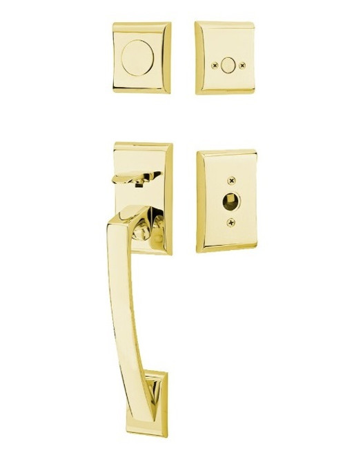 Emtek 4807US3NL Unlacquered Brass Modern Brass Ares Tubular Style Dummy Entryset with Your Choice of Handle