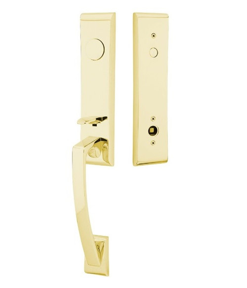 Emtek 4805US3NL Unlacquered Brass Modern Brass Apollo Tubular Style Dummy Entryset with Your Choice of Handle