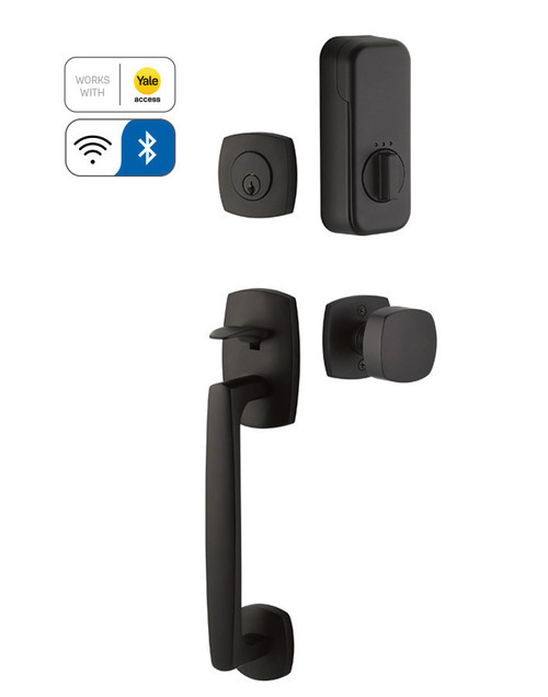 Emtek EMP4715XXXUS19 Urban Style EMPowered™ Motorized SMART Lock Flat Black Finish with Your Choice of Handle