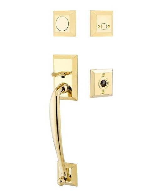 Emtek 4403US3NL Unlacquered Brass Franklin Brass Tubular Style Dummy Entryset with Your Choice of Handle