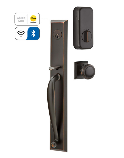 Emtek EMP4415XXXUS10B Jefferson Style EMPowered™ Motorized SMART Lock Oil Rubbed Bronze Finish with Your Choice of Handle