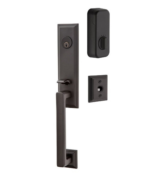 Emtek EMP4211XXXUS19 Wilshire Style EMPowered™ Motorized SMART Lock Flat Black Finish with Your Choice of Handle